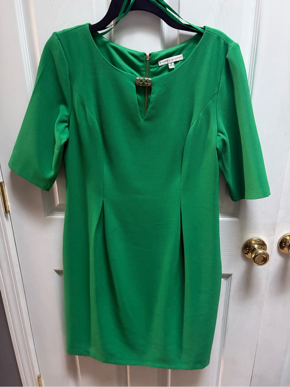 Sandra Darren Vibrant Green Midi Sheath Dress